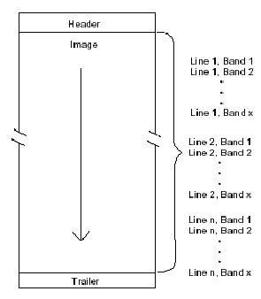 BIL tárolási módszer (Erdas Field Guide)