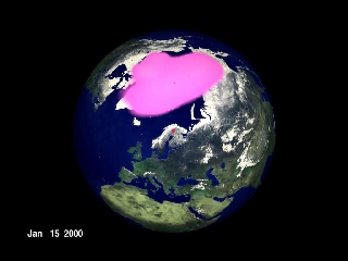 Anim28 - Polar stratospheric cloud regions for the period November 1, 1999 through March 15, 2000 (copyright 2009 NASA/Goddard Space Flight Center Scientific Visualization Studio)
